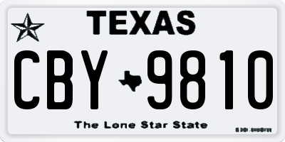 TX license plate CBY9810