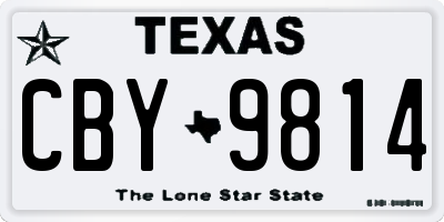 TX license plate CBY9814