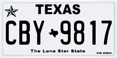 TX license plate CBY9817
