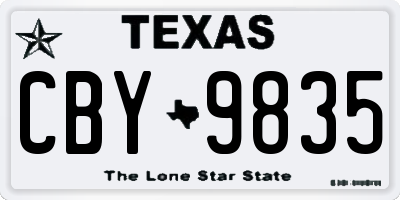 TX license plate CBY9835