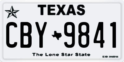 TX license plate CBY9841