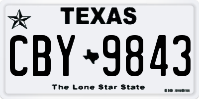 TX license plate CBY9843