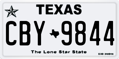 TX license plate CBY9844