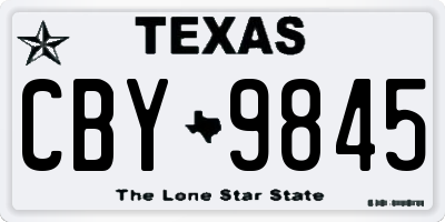 TX license plate CBY9845