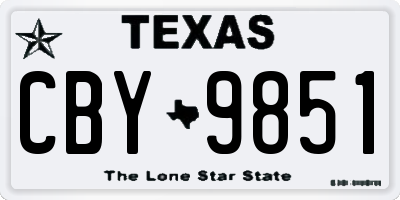 TX license plate CBY9851