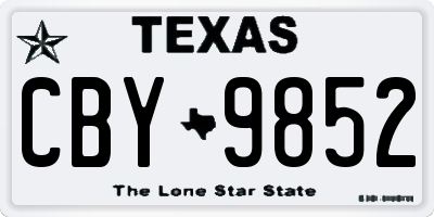 TX license plate CBY9852