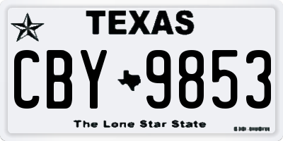 TX license plate CBY9853