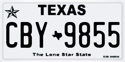 TX license plate CBY9855