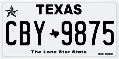 TX license plate CBY9875