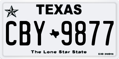 TX license plate CBY9877