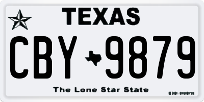 TX license plate CBY9879