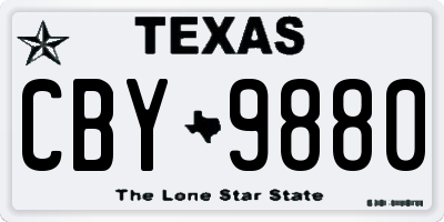 TX license plate CBY9880