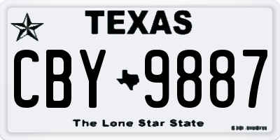 TX license plate CBY9887