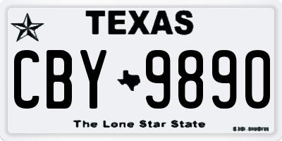 TX license plate CBY9890