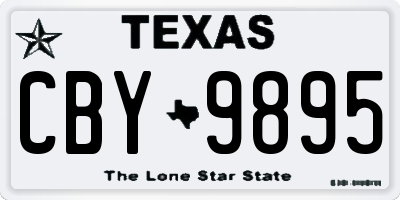 TX license plate CBY9895