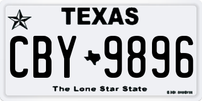 TX license plate CBY9896