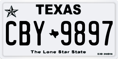 TX license plate CBY9897