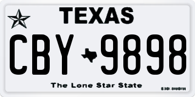 TX license plate CBY9898