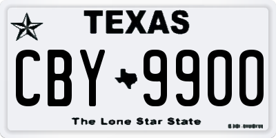 TX license plate CBY9900