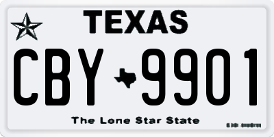 TX license plate CBY9901