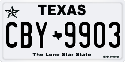 TX license plate CBY9903
