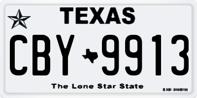 TX license plate CBY9913