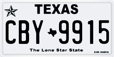 TX license plate CBY9915