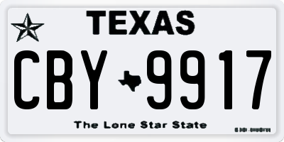 TX license plate CBY9917