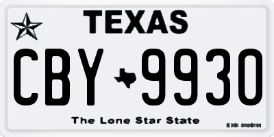 TX license plate CBY9930