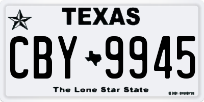 TX license plate CBY9945