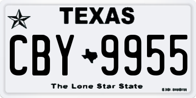 TX license plate CBY9955