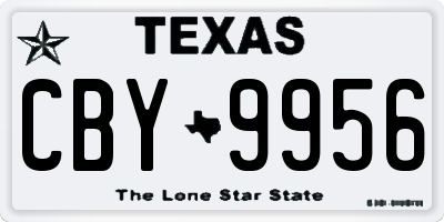 TX license plate CBY9956