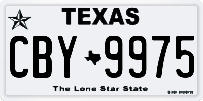 TX license plate CBY9975