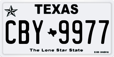 TX license plate CBY9977