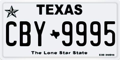 TX license plate CBY9995