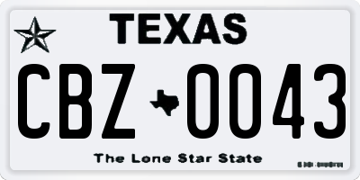 TX license plate CBZ0043