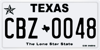 TX license plate CBZ0048
