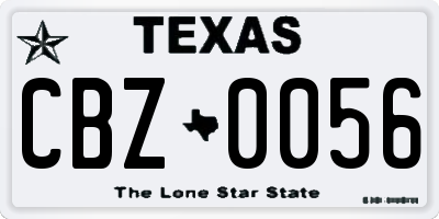 TX license plate CBZ0056