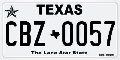 TX license plate CBZ0057