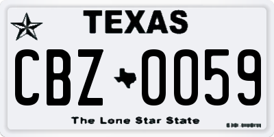 TX license plate CBZ0059