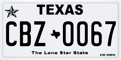 TX license plate CBZ0067