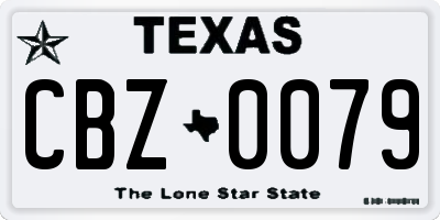 TX license plate CBZ0079
