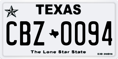 TX license plate CBZ0094