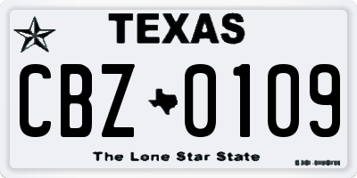 TX license plate CBZ0109