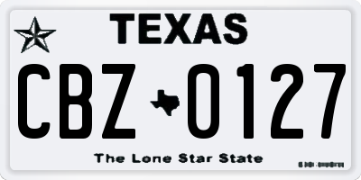 TX license plate CBZ0127