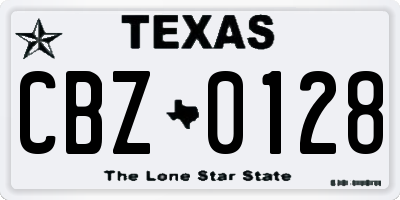 TX license plate CBZ0128