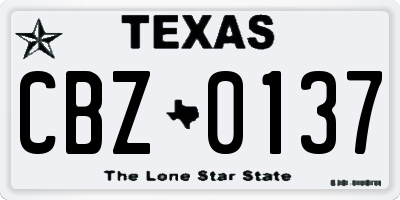 TX license plate CBZ0137