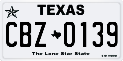 TX license plate CBZ0139
