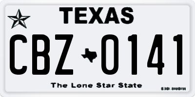 TX license plate CBZ0141