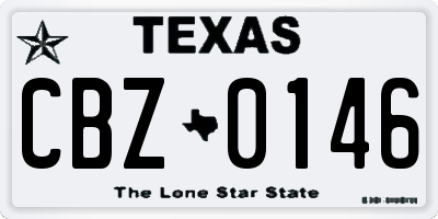 TX license plate CBZ0146